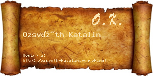 Ozsváth Katalin névjegykártya