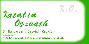 katalin ozsvath business card